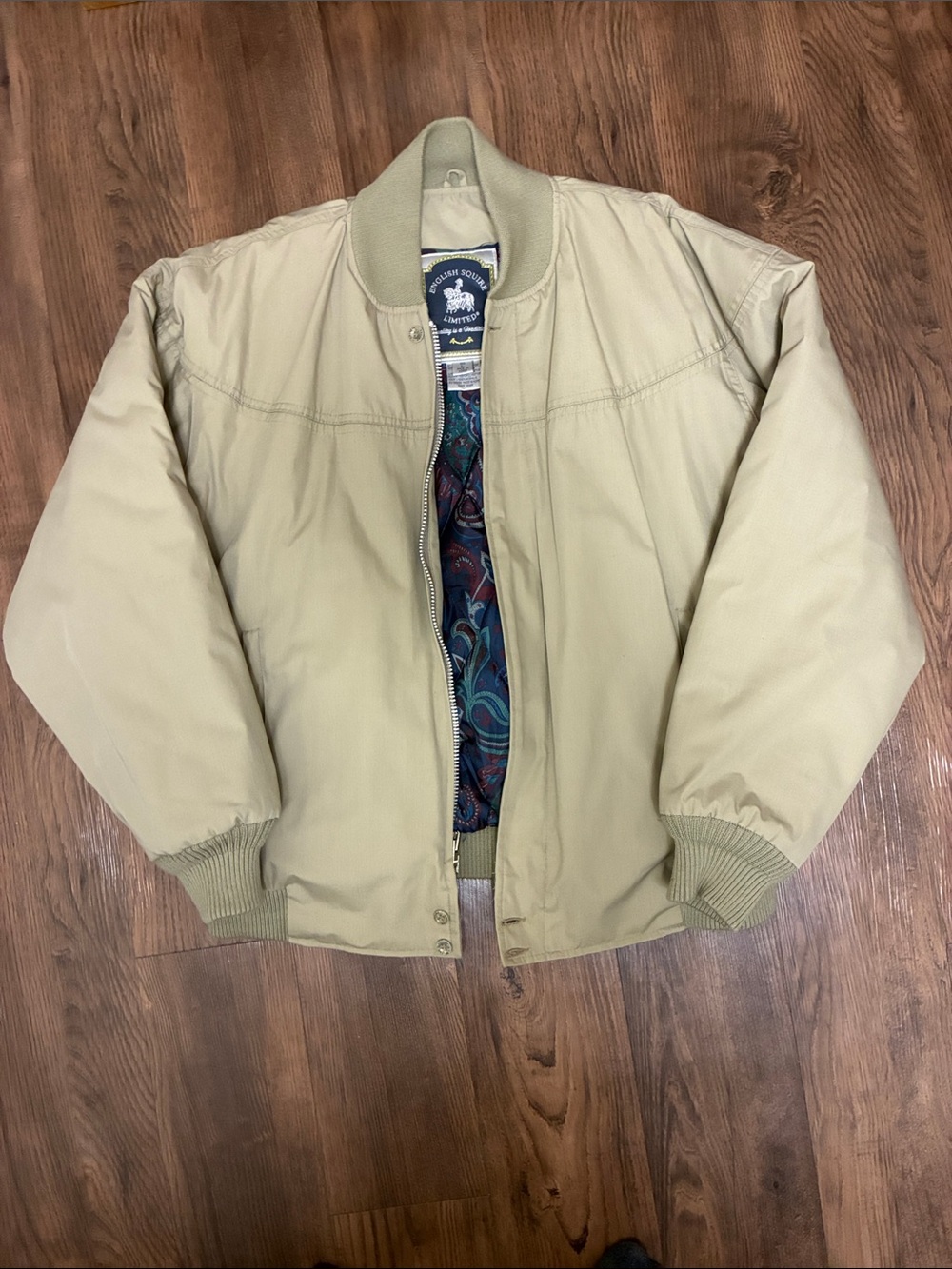 Vtg 80’s Bomber / Derby Jacket English Squire Limited Paisley Lining